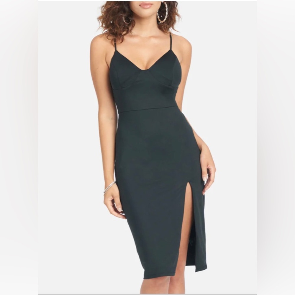 Bebe high slit knit midi dress S